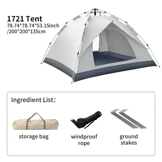 Outdoor Folding Tent – Quick Setup for 3-4 People, Perfect for Camping