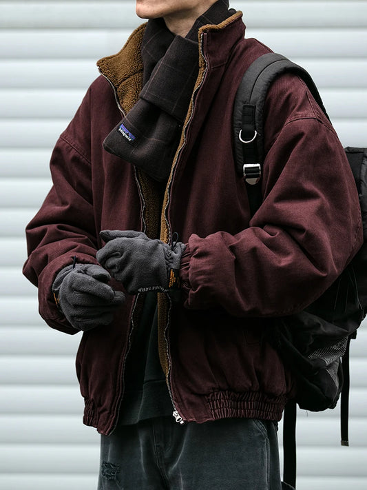 Japanese Vintage Polar Fleece Jacket – High-Quality Winter Streetwear
