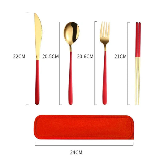 Portable Cutlery Set – 304 Stainless Steel Travel Tableware with Case